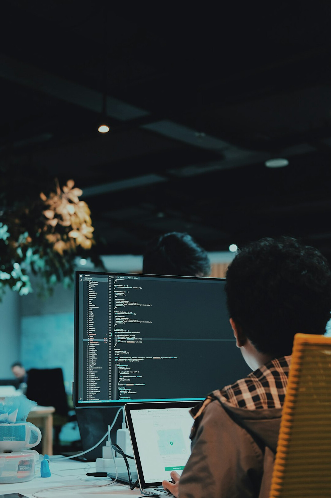 young person learning programming