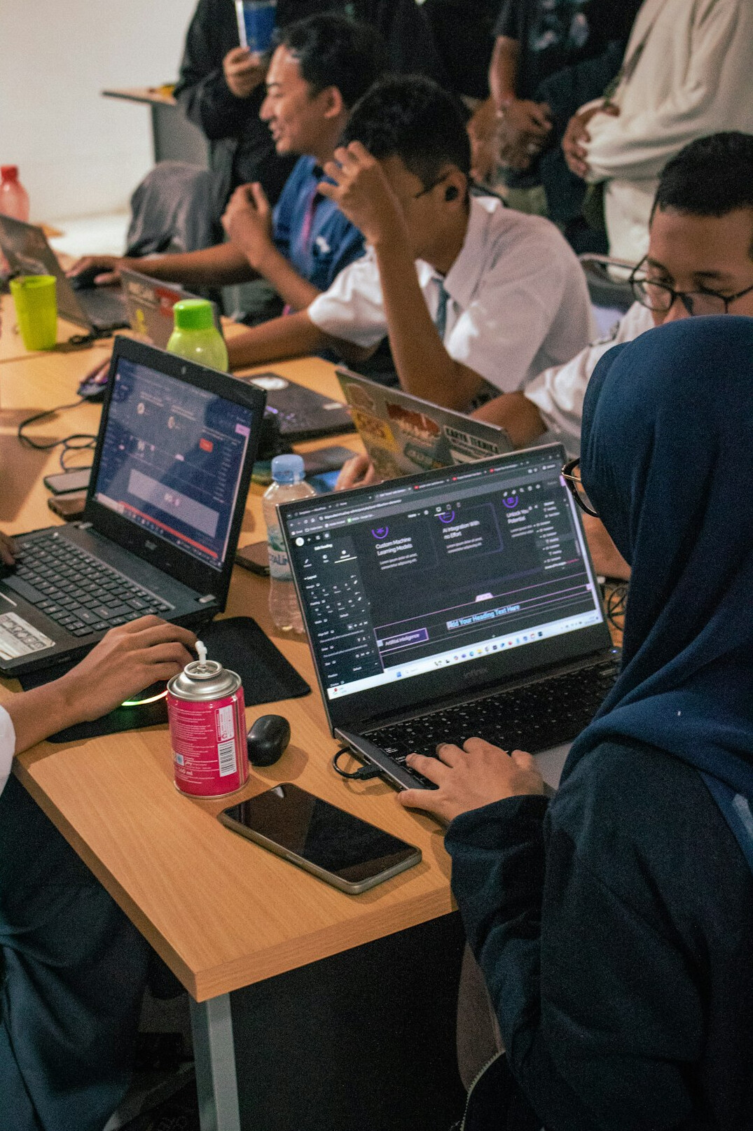 students learning python